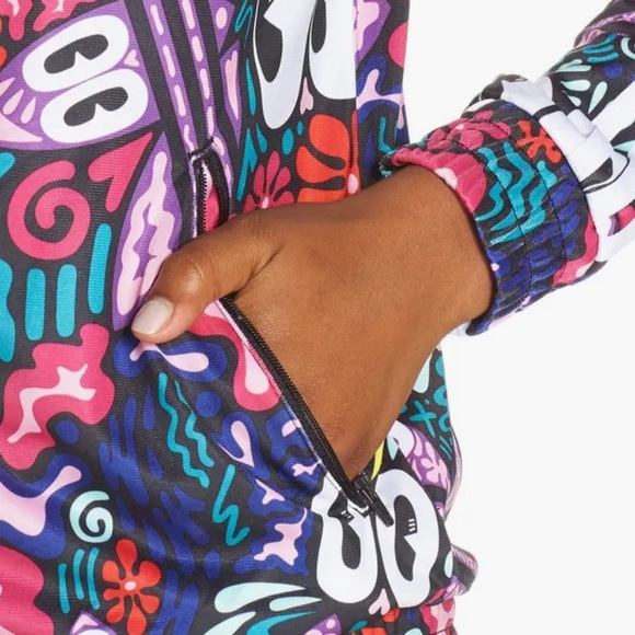 Adidas Track Top Jacket HATTIE STEWART- GOOGLY EYES Print Women Size M - Picture 4 of 11